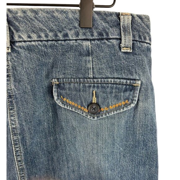 Eddie Bauer Vintage Embroidered Virginia Tech Hokie Denim Jean Skirt Sz 12 Women - Picture 6 of 8